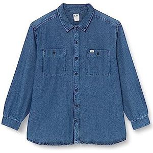 Lee Heren Overshirt Shirt, Washed Blue, Small, washed blue, S