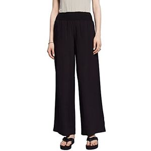 ESPRIT Pull-on broek met wijde pijpen, zwart, 38