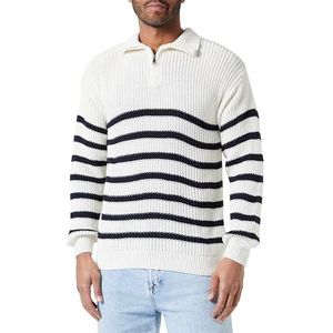 Trendyol Heren gestreepte lange mouwen regular sweater, Donkerblauw, XL