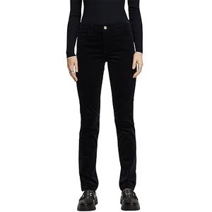 ESPRIT Corduroy broek met smalle pasvorm en gemiddelde taillehoogte, zwart, 34W / 30L