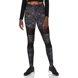 Urban Classics Camo Tech Dameslegging, mesh-legging, sportbroek voor vrouwen, in camouflagelook, verkrijgbaar in vele kleurvarianten, maten XS - 5XL, Dark Digital Camo, L