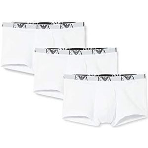 Emporio Armani Underwear 3-pack Trunk Essential Monogram Boxershorts, Wit, M (3-pack), wit, M
