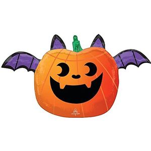 Amscan Anagram 4482201 - Fun & Spooky Pompoenvleermuis Halloween Party Folieballon, 66 cm