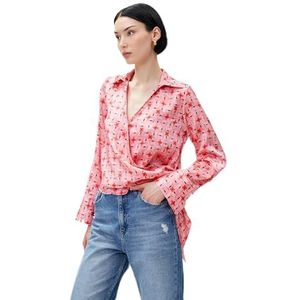 Koton Damesshirt, met nekband, detail, Roze design (2d5), 44