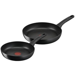 Tefal G2889032 Hard Titanium ON, koekenpannenset 24/28 cm, duurzame coating, warmte-indicator, ergonomische handgreep, geschikt voor alle warmtebronnen incl. inductie