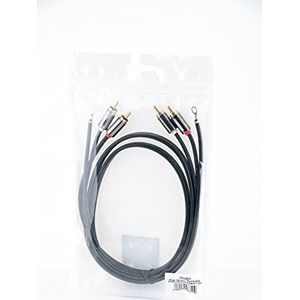 7even High Quality Turntable Replacement Cable - Platenspeler Vervanging RCA-kabel 1,2 m met aarde, zwart