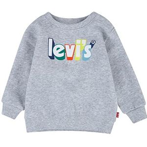 Levi's Kids Lvb Poster Logo Crewneck Sweatshirt voor jongens, Licht Grijsheide, 12 Maanden