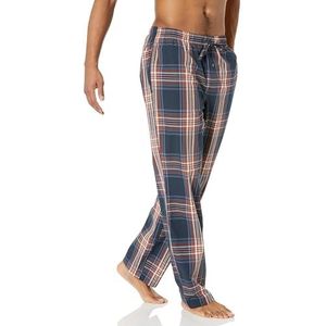 Amazon Essentials Men's Geweven pyjamabroek met rechte pasvorm, Marineblauw Grote ruiten, S