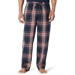 Amazon Essentials Men's Geweven pyjamabroek met rechte pasvorm, Marineblauw Grote ruiten, S