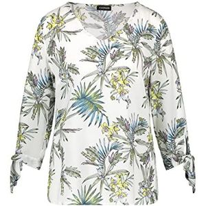 Taifun Damesblouse met strikdetails, figuurcorrigerend blouseshirts, blouse, Offwhite patroon, 36