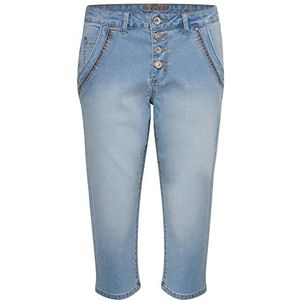 Cream Dames Jeans Knee Shorts Slim Fit Bermuda, Soft Blue Denim, 33, Soft Blue Denim, 33W