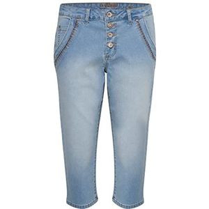 Cream Dames Jeans Knee Shorts Slim Fit Bermuda, Soft Blue Denim, 29, Soft Blue Denim, 29W