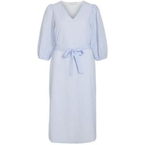 Vicoralina Stripe V-hals 3/4 Dress/Ln, wit (snow white), 34