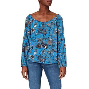 Timezone Tunic blouse voor dames, Blauwe Botanische Bloom, M