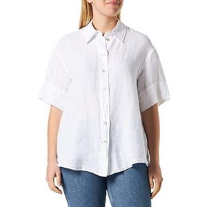 Seidensticker Dames regular fit blouse met korte mouwen, wit, 44, wit, 44