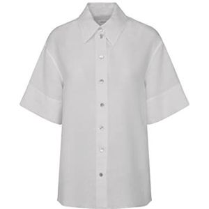 Seidensticker Dames regular fit blouse met korte mouwen, wit, 36, wit, 36