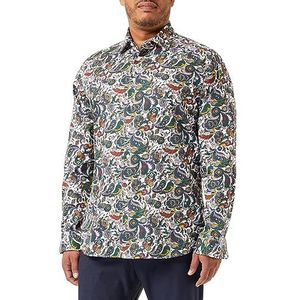 Seidensticker Herenshirt met lange mouwen in vorm, Groen, 36 NL