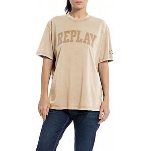Replay T-shirt voor dames, regular fit, 803 Light Taupe, M