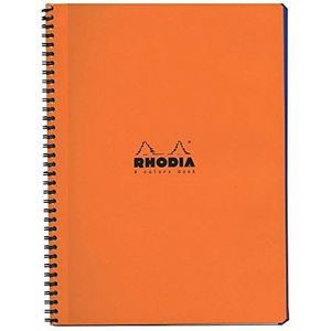RHODIA 193308C - Spiraalnotitieboek (volledige binding) 4coloRsbook oranje - A4+ - 22,5 x 29,7 cm - gelinieerd - 160 afneembare pagina's - Clairefontaine papier 80 g/m² - gecoate kartonnen omslag