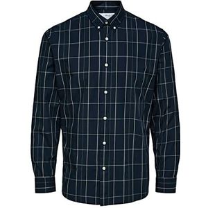 Selected Homme Herenhemd Button-down, Dark Saffier/Checks: groot, M