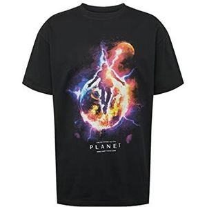 Mister Tee Electric Planet Oversize T-shirt voor heren, zwart, XL