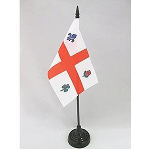 Montreal Tafelvlag 15x10 cm - Canada Desk Vlag 15 x 10 cm - Zwarte plastic stok en voet - AZ FLAG