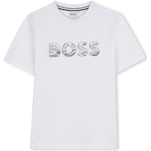 BOSS J52358 Onderhemd voor jongens, Wit, 10 Jaren
