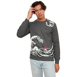 TRENDYOL MAN Sweatshirt - Grijs - Regular, Grijs, S