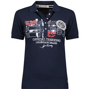 Geographical Norway Kerry Lady - Katoenen poloshirt voor dames met kraag - regular fit korte mouwen - T-shirt met ademende pasvorm voor dames, Marineblauw, L