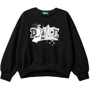 United Colors of Benetton Sweatshirt met capuchon voor meisjes en meisjes, Zwart, 120