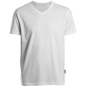 HRM Heren Luxe V-Hals T-shirt, Wit, S I Premium Heren T-shirt Gemaakt van 100% Biologisch Katoen I Basic T-shirt Wasbaar tot 60°C I Hoogwaardige & Duurzame Herenkleding