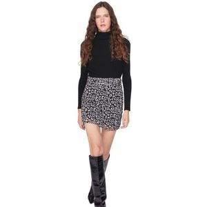 TRENDYOL Women's Basics Mini A-lijn potloodrok geweven stof Rock Skirt, Black, 38, Schwarz, 38