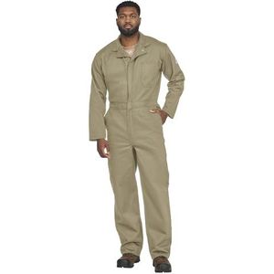Bulwark FR Mens Vuurvaste 9oz Twill Katoen Klassieke Overall Met Gezoomde Mouwen, Kaki, 48