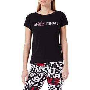 Love Moschino Dames met glitter Love-Hate Print T-Shirt