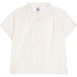 Petit Bateau Blouse met korte mouwen voor meisjes en jongens, Wit, 6 jaar