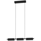 EGLO Led hanglamp Rovira, dimbare pendellamp, minimalistische eettafellamp van zwart metaal en wit kunststof, lamp hangend voor woonkamer, warm wit