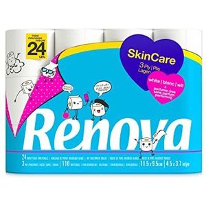 RENOVA SkinCare Toiletpapier, 3-laags, wit, 24 rollen