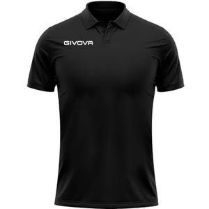 GIVOVA Poloshirt van katoen, piqué, zomer, uniseks, Zwart, S