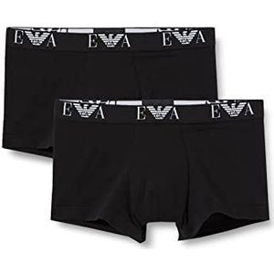 Emporio Armani Boxershorts voor heren, verpakking van 2 stuks, zwart (zwart), S