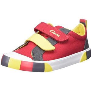 Clarks Unisex Foxing Lo K Sneakers voor kinderen, Red Combi, 29 EU