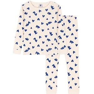 Petit Bateau Pyjama voor meisjes, Wit Avalanche/Multico, 3 Jaren
