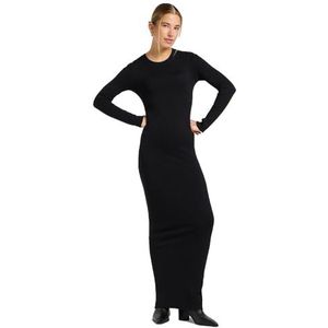 Lee - Crew Neck Maxi Dress - Zwart - Jerseyjurk