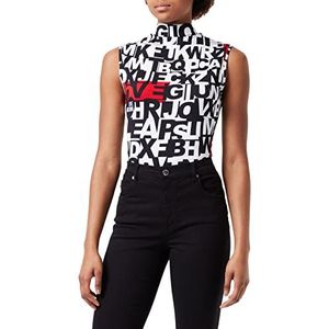 Love Moschino Dames Top Printed Allover Lettering T-Shirt