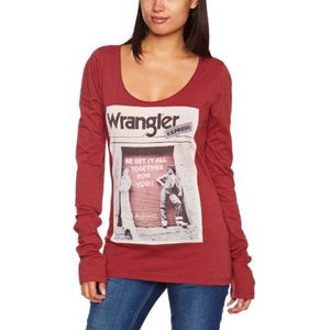 Wrangler Dames T-shirt, ronde kraag, Multicolored - Burnt Russet, S