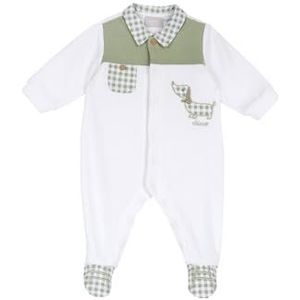 Chicco Rompertje van chenille met voet, pyjama voor jongens en meisjes, Natuurlijk., 9 Maanden
