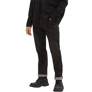 TOM TAILOR Marvin Straight Jeans voor heren, 10240 - Black Denim, 31W x 34L