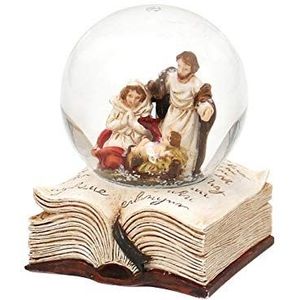Dekohelden24 Sneeuwbol met heilige familie, afmetingen H/B/Ø bol: ca. 6,5 x 5 cm, Ø 4,5 cm op boek