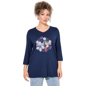 Ulla Popken Shirt  blauw / donkerblauw / donkerlila / parelwit