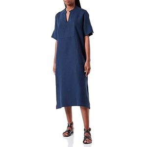Dalle Piane Cashmere - Tunic Dress 100% linnen, blauw, één maat, blauw, Eén maat
