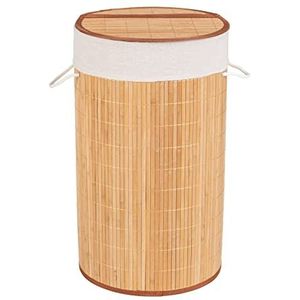 WENKO Wasmand Bamboo natuur - wasmand, met waszak Inhoud: 55 l, bamboe, 35 x 60 x 35 cm, natuur